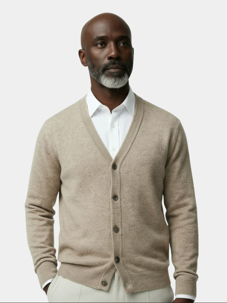 100% Merino Wool V Neck Knitwear Cardigan Sweater