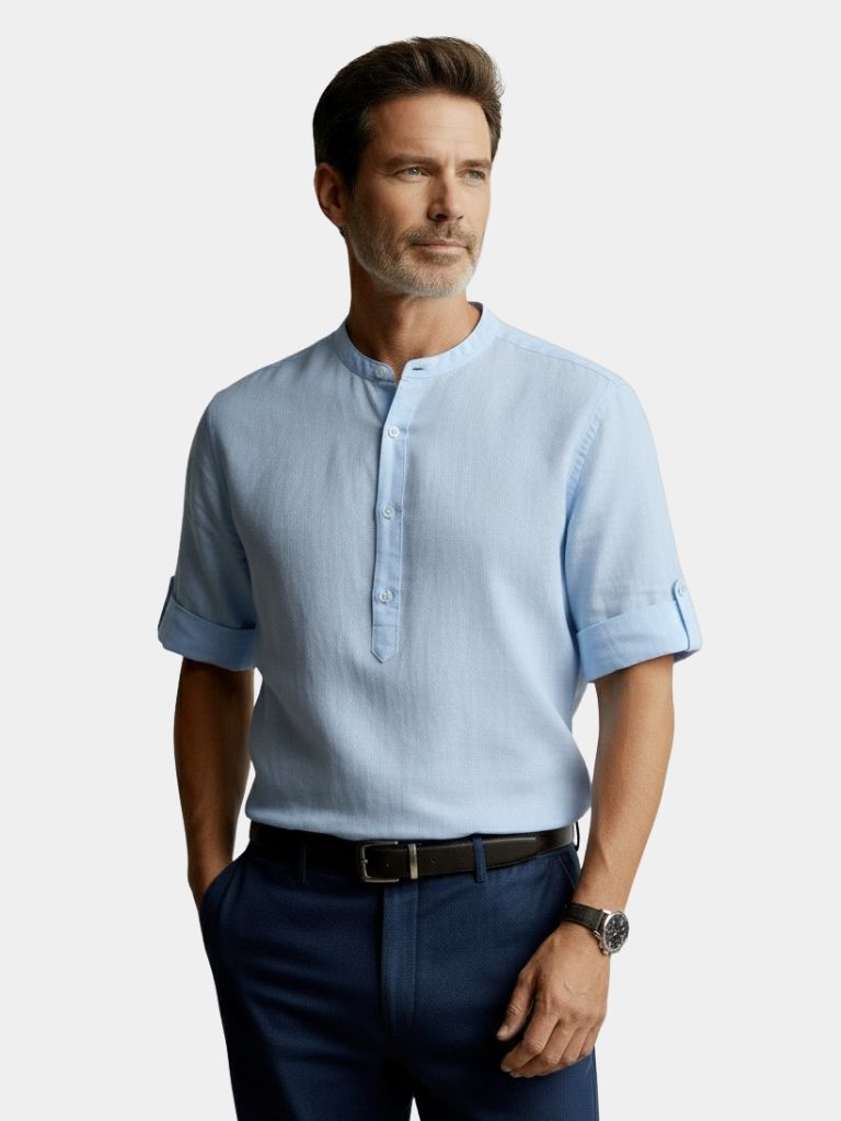 Casual Henley Neck Long Sleeve T-Shirt