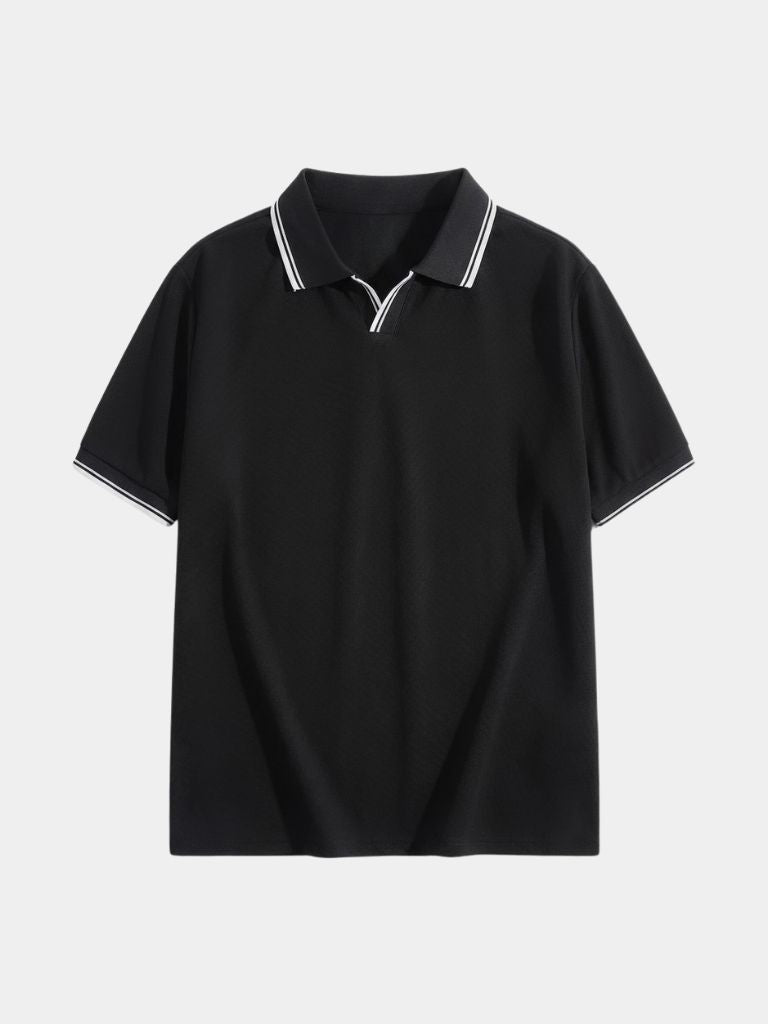 Timeless Black V-Neck Polo
