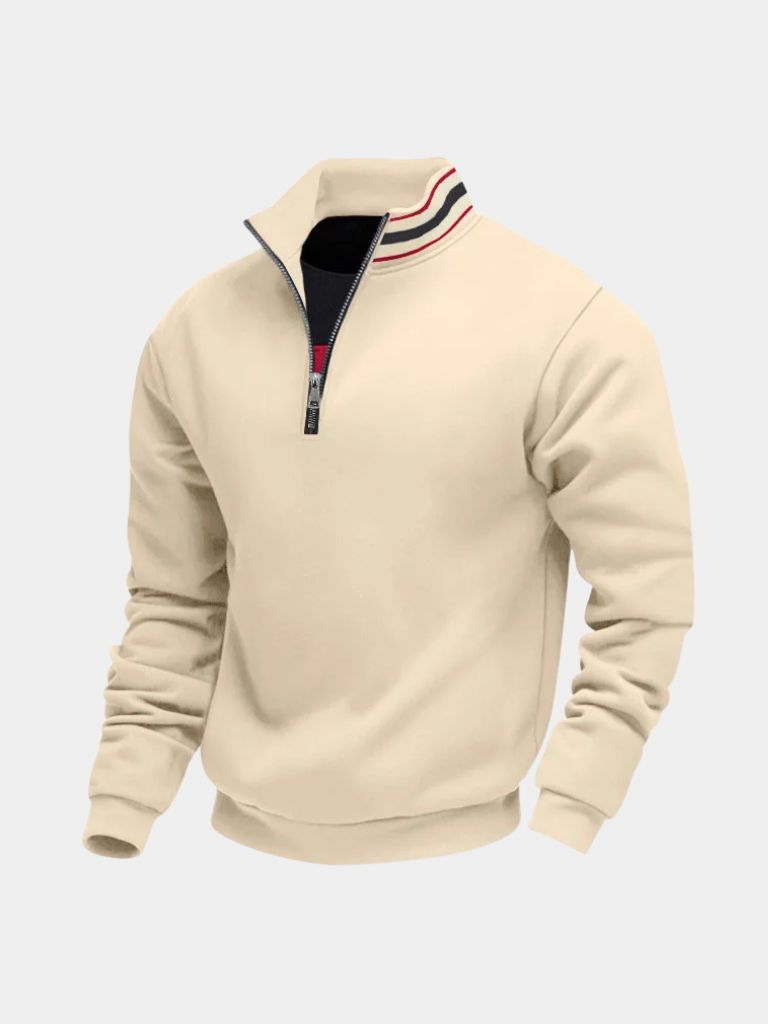 Regent Striped High Collar Pullover