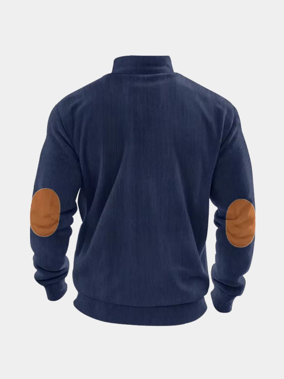 High Collar Quarter Zip Corduroy Pullover