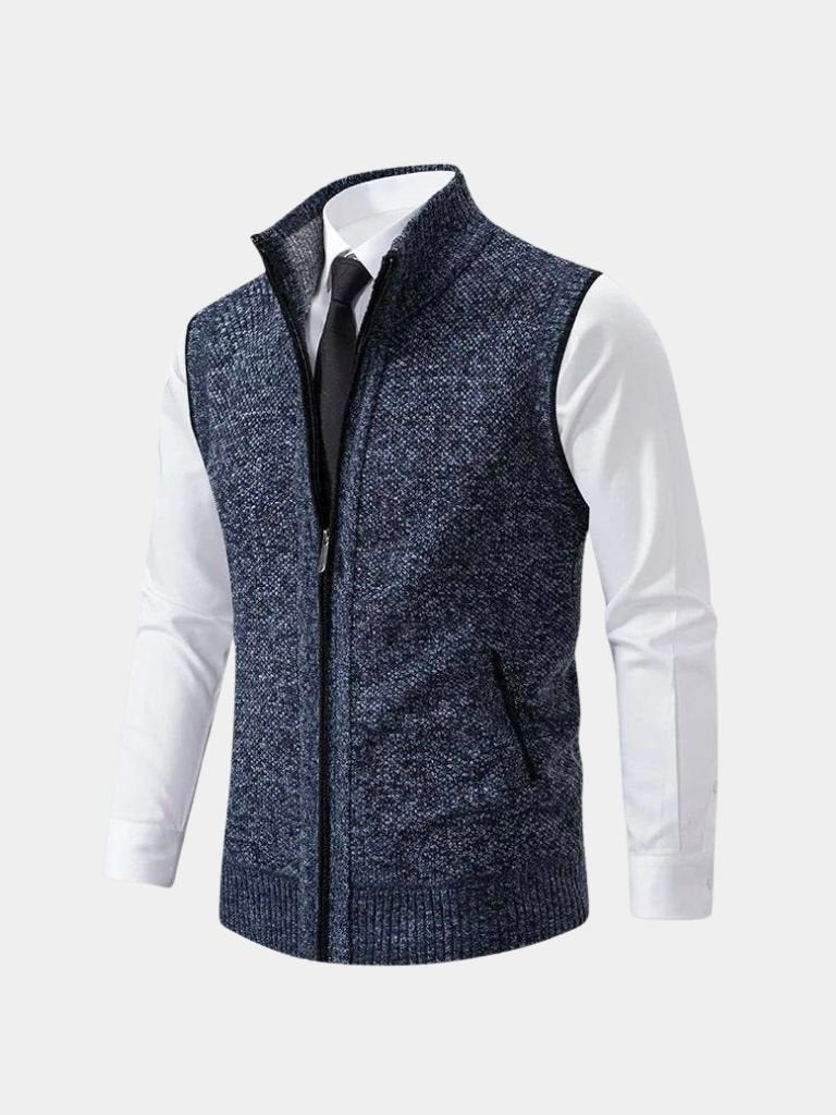 Gilet pull élégant à fermeture éclair intégrale