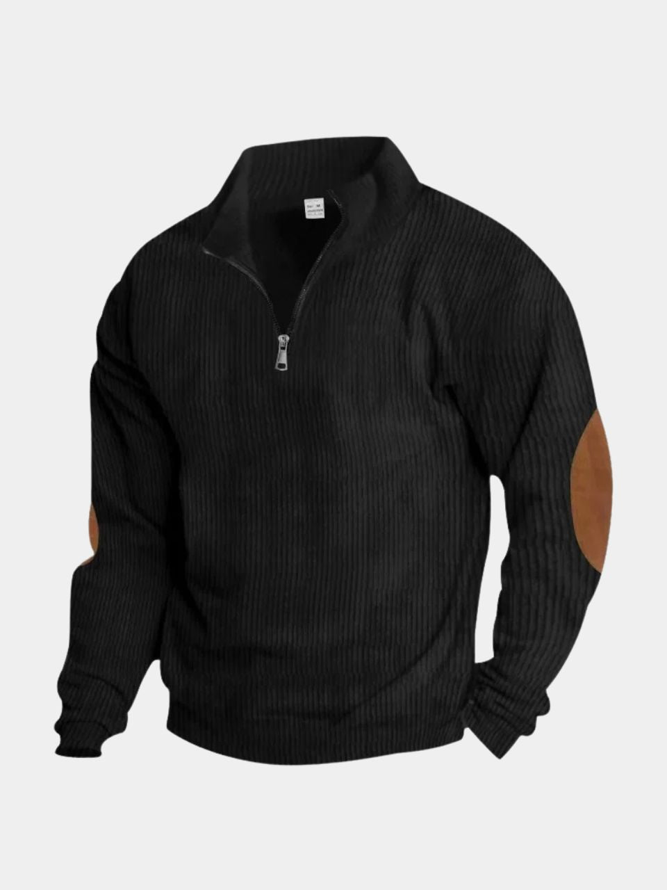 High Collar Quarter Zip Corduroy Pullover