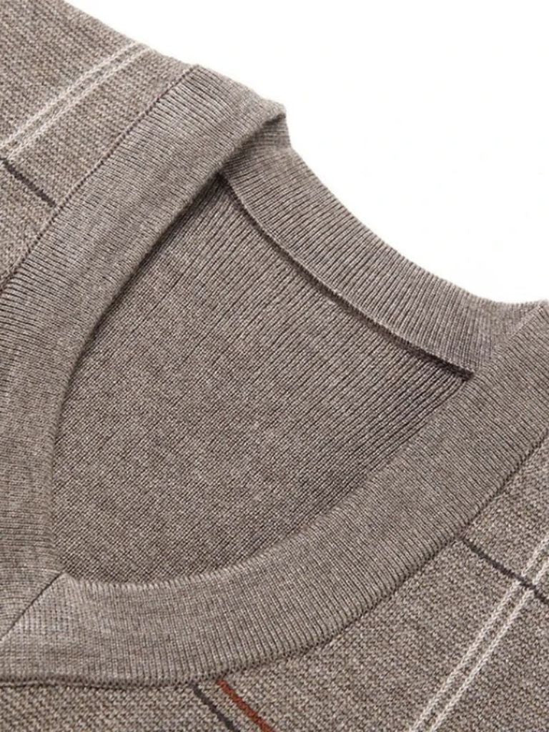 Gilet en maille à carreaux académique