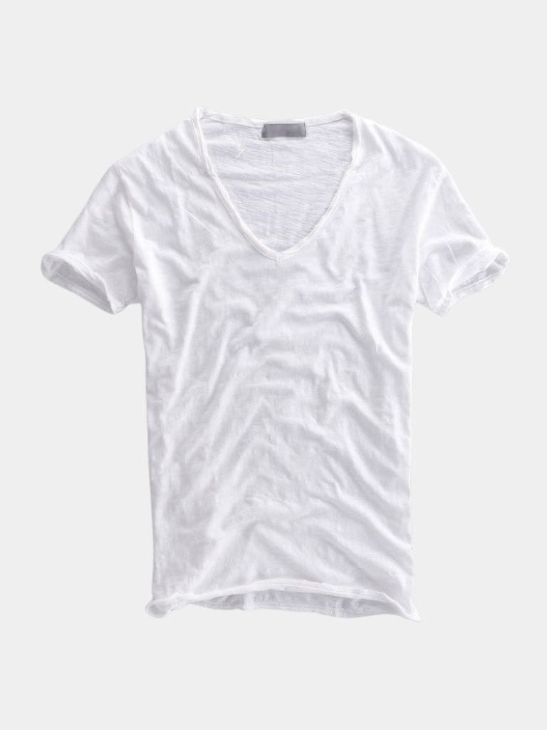 Albo Classic Linen V Neck T-Shirt