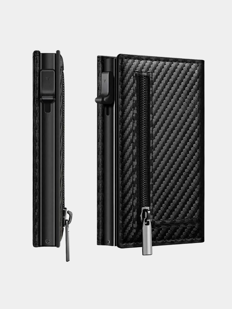 Carbon Fiber Wallet with Air Tag Holder RFID Blocking