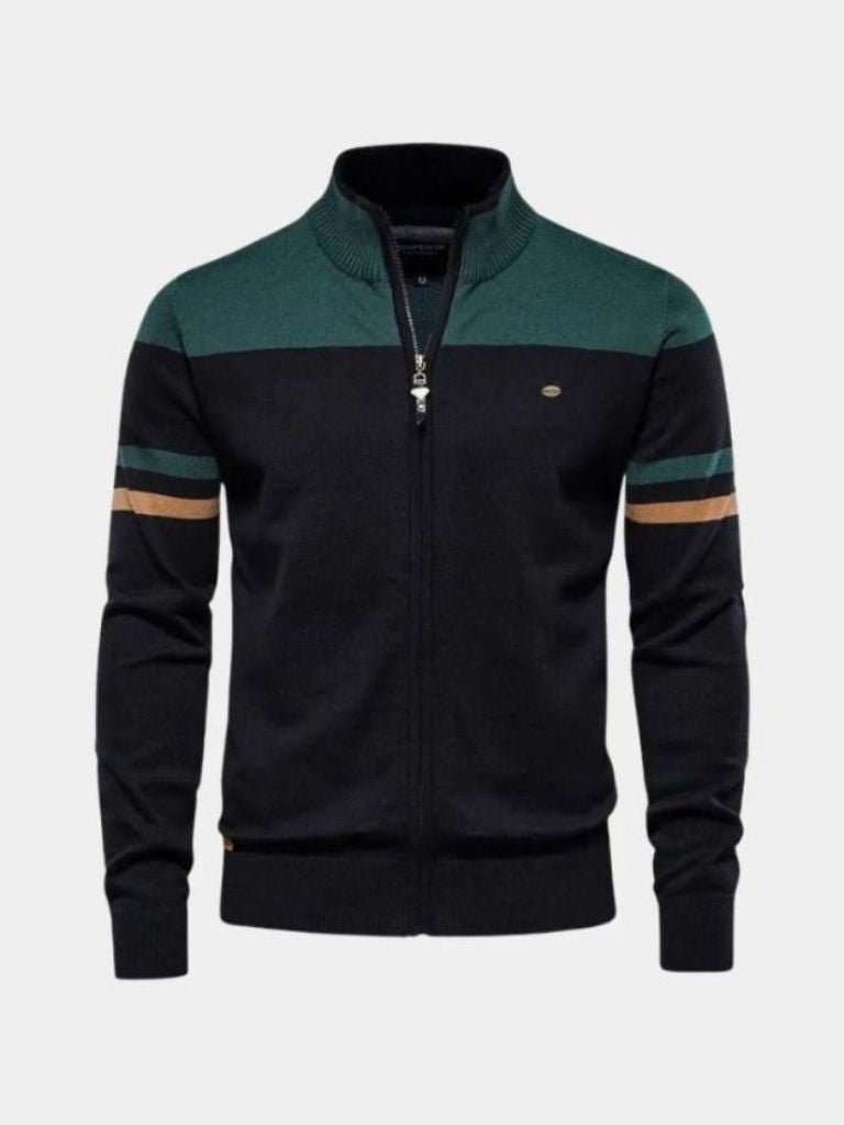 Cardigan Sweater Zipper Standing Collar Knitwear