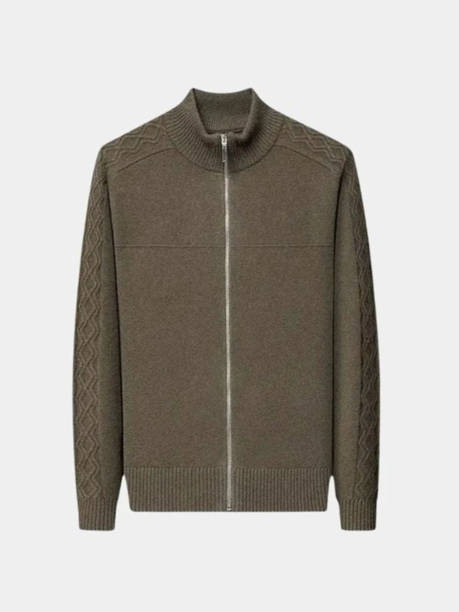 Cashmere Zip Sweater Knit Turtleneck