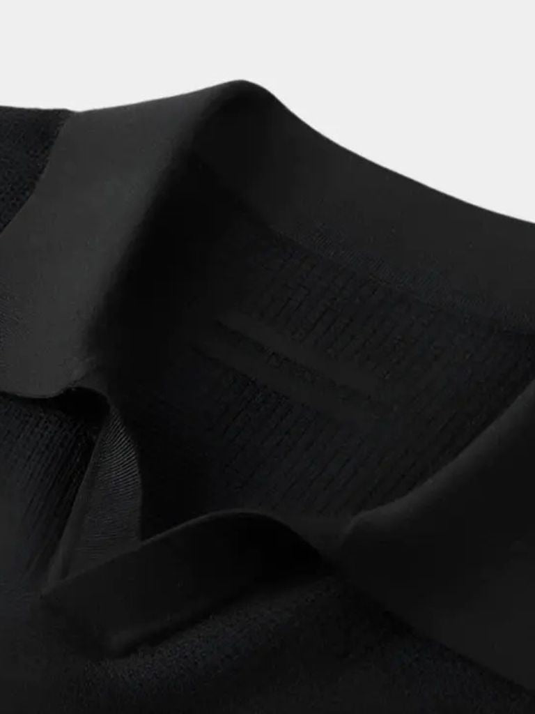 Casual Buttonless Knit Polo Shirt
