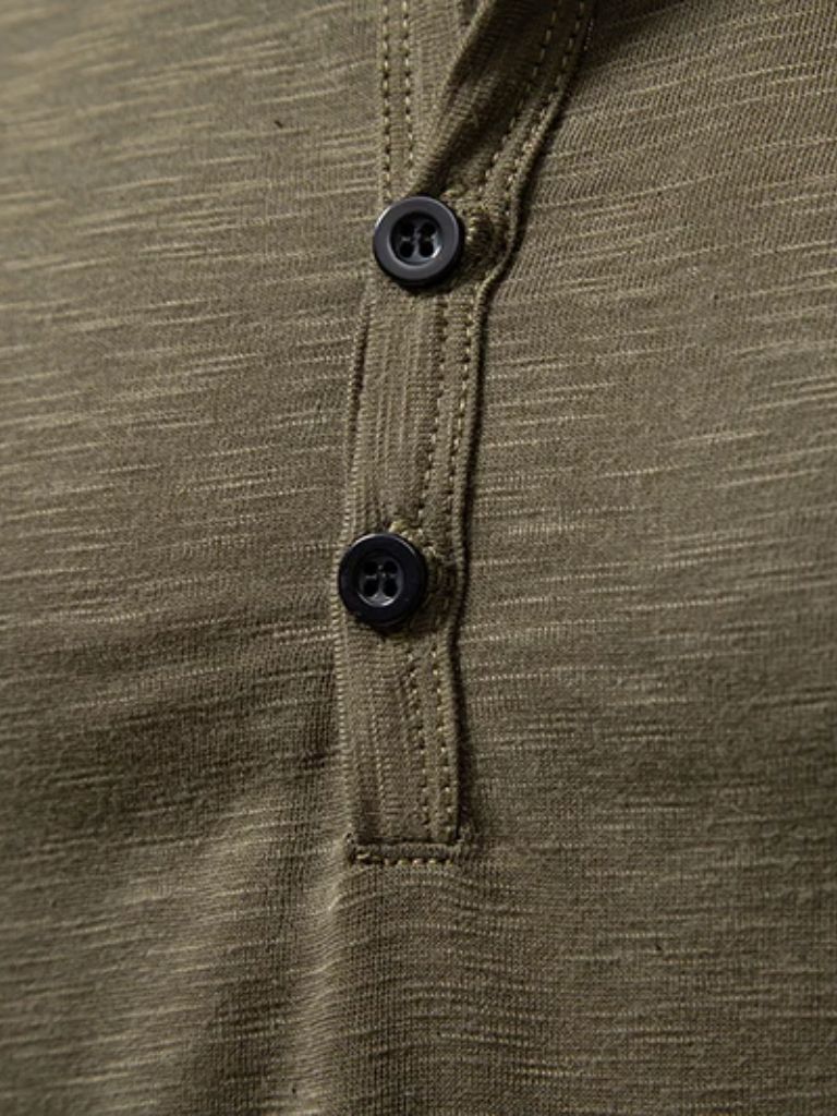 T-shirt à manches longues et col Henley