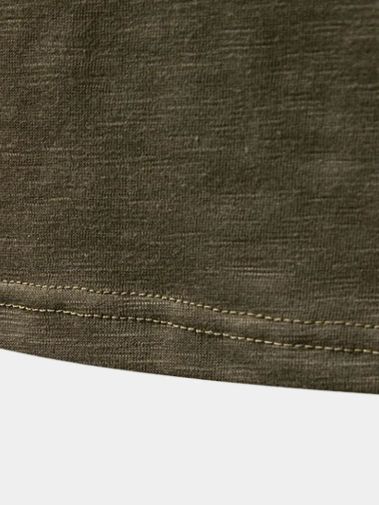 T-shirt à manches longues et col Henley