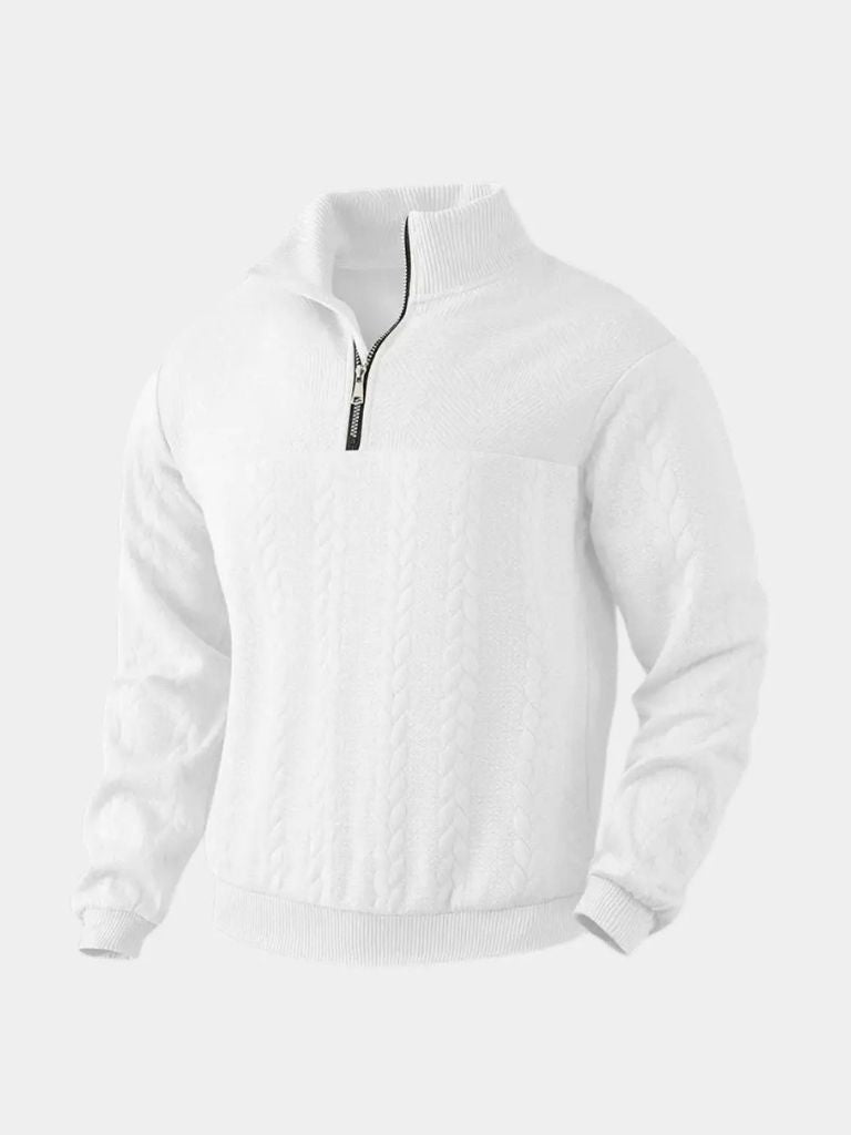 Essential Henley High Collar Quarter Zip Pullover