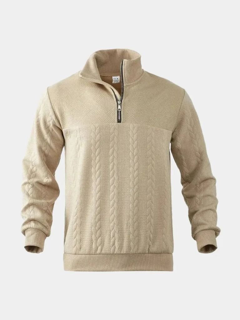 Essential Henley High Collar Quarter Zip Pullover