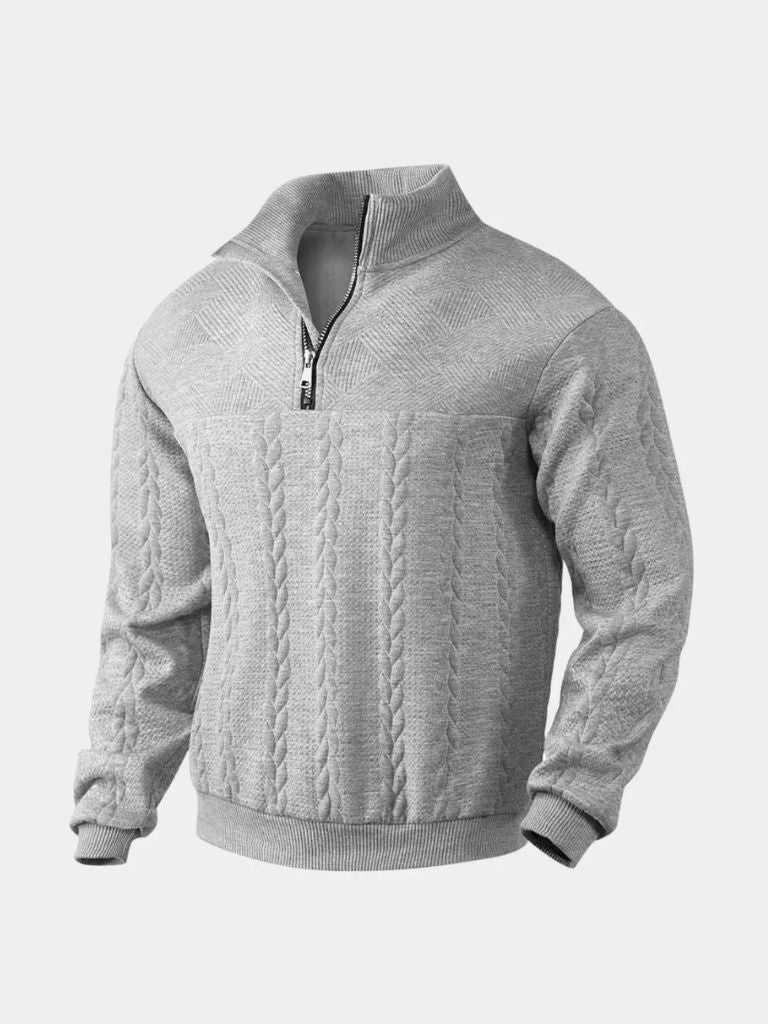 Essential Henley High Collar Quarter Zip Pullover