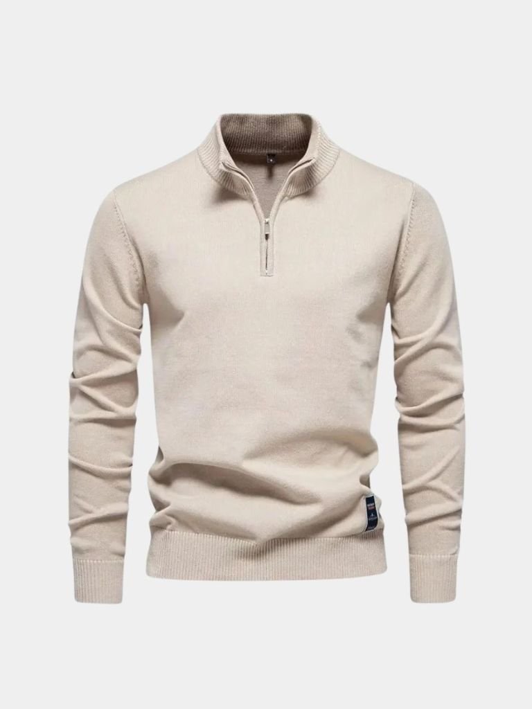 Gilet en maille à demi-zip, couleur unie 