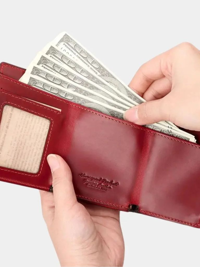 Leather Magnet Wallet Anti-Scam