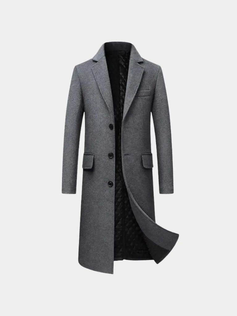 Mens Wool Blend Trench Coat