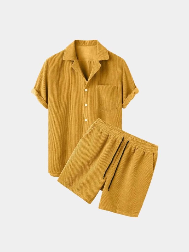 Summer Corduroy Set Shorts and Shirt