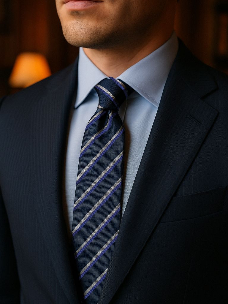 Navy Ledger Tie