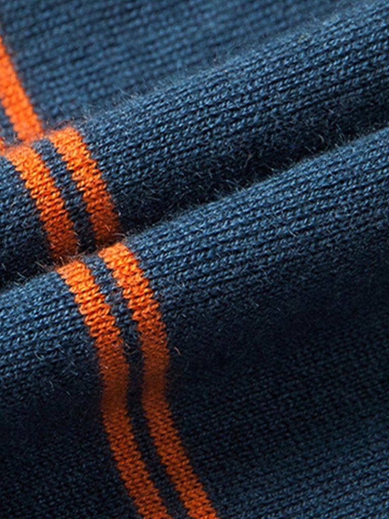 Navy Sunset Striped Polo