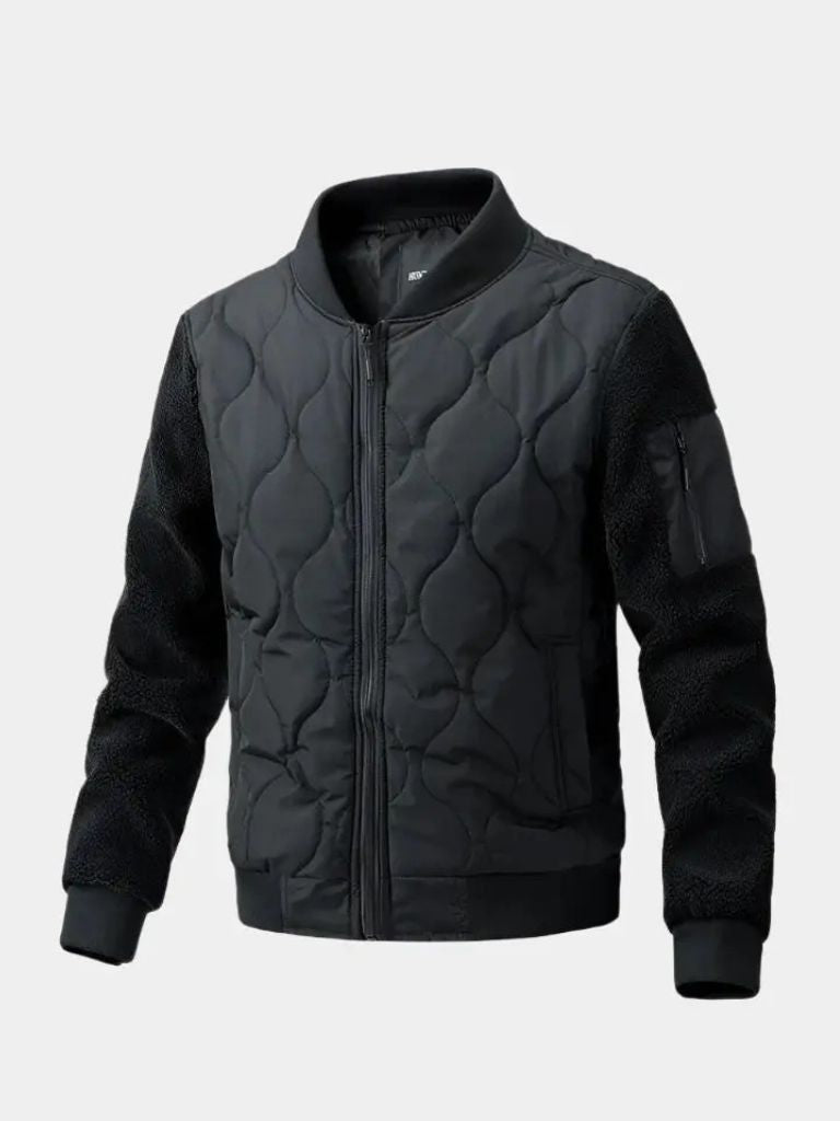 Sherpa Sleeves Padded Bomber Jacket
