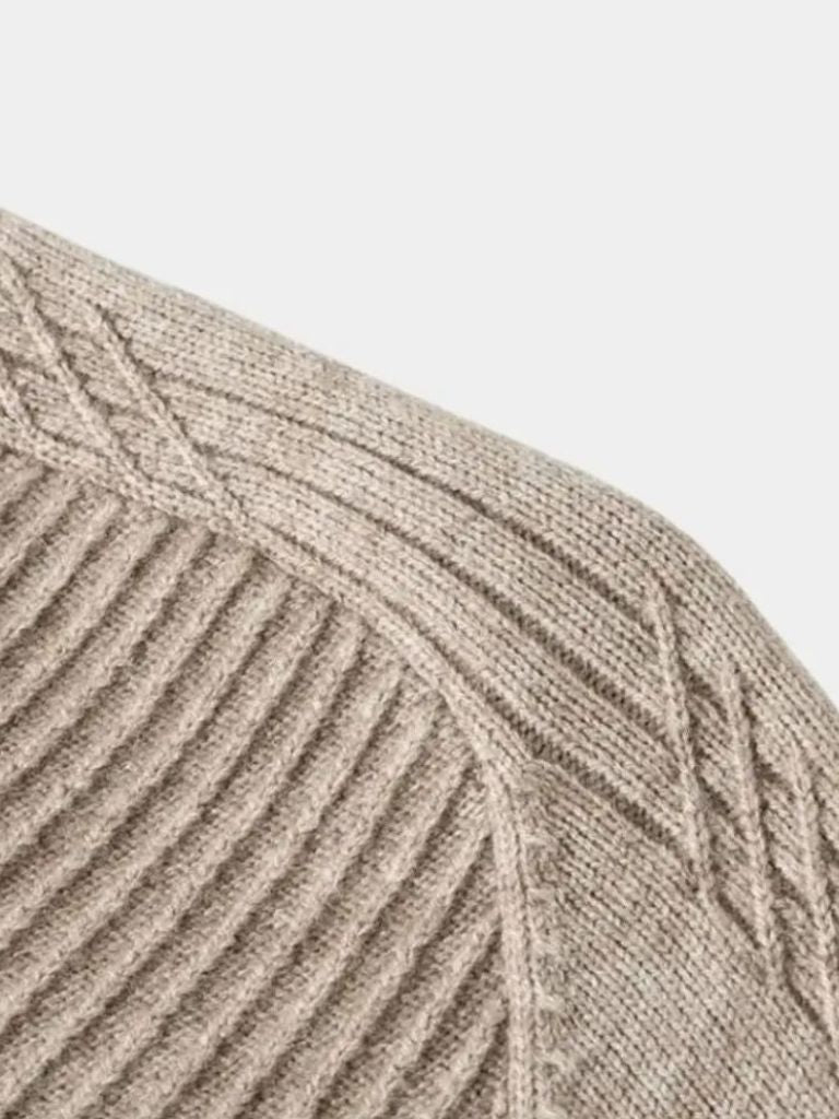 Pull en laine à rayures et fermeture éclair quart de tour