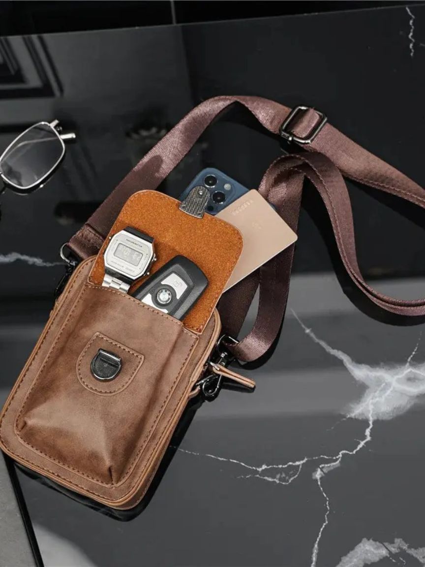 Vintage Mini Leather Crossbody Shoulder Bag